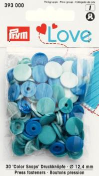 Prym Color Snaps  Blau/Türkis Mix 30St. Ø12,4 mm 393000